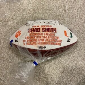 Clemson Commemorative Game Ball - Chad Smith - Clemson vs. Miami